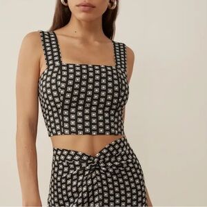 Reformation Black and White Crop Top